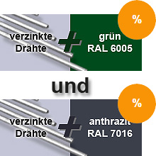 verzinkte Drähte + pulverbeschichtet