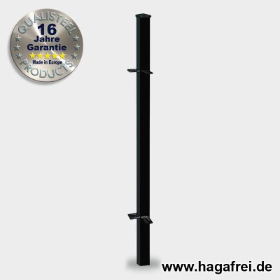 Zaunpfosten OPTIMA feuerverzinkt + schwarz 40 x 40 mm