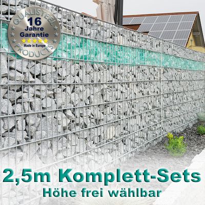 Gabionenzaun-Set 6-5-6 feuerverzinkt 2,5m