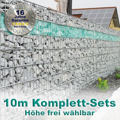 Gabionenzaun-Set 6-5-6 feuerverzinkt 10m