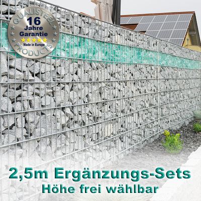 Gabionenzaun-Ergänzungsset 6-5-6 feuerverzinkt 2,5m