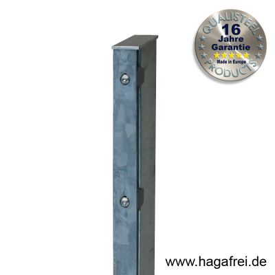 Rechteckpfosten Schiene für Industriezäune 60 x 40 mm feuerverzinkt