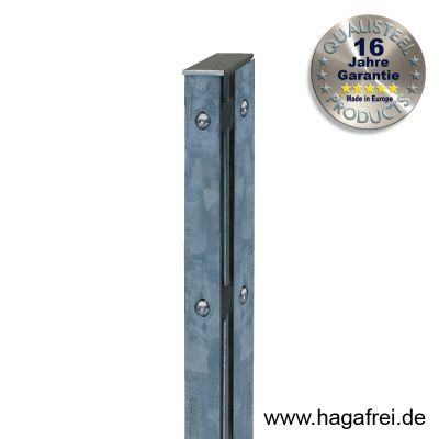 Eckpfosten Schiene für Industriezäune 60 x 40 mm feuerverzinkt