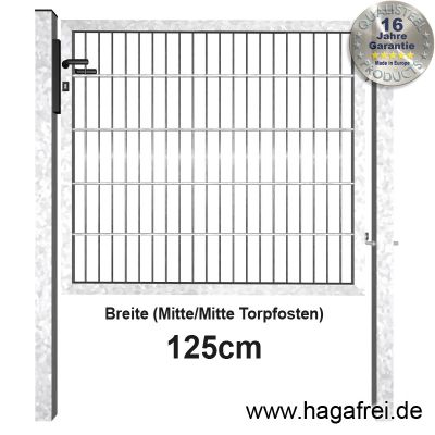 SECURA Doppelstab-Tor 6-5-6 feuerverzinkt 1,25m Breite