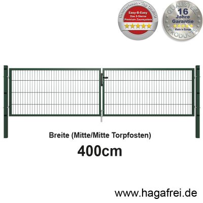 Doppelstab-Doppeltor EASY-B-EASY fvz. + grün 4m Breite