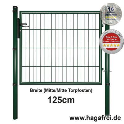 Gartentor EASY-B-EASY feuerverzinkt + grün 1,25m Breite