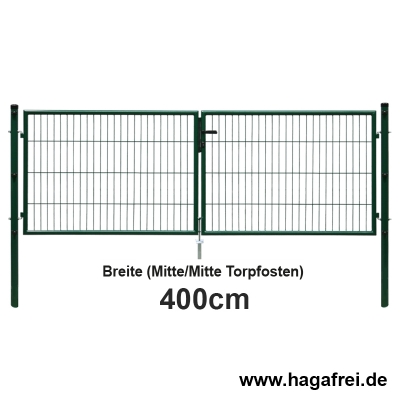 Gartentor EASY-B-EASY fvz. + grün 4m Breite 1m25 Höhe