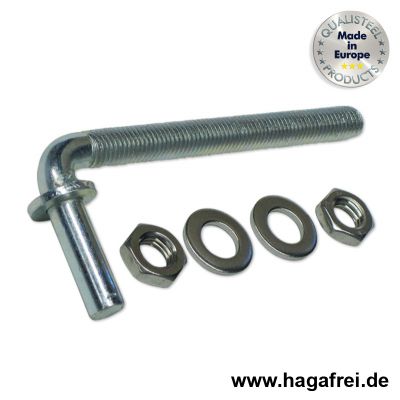 1 Paar Toraufhängungen M12 x 135 mm für Torpfosten 76 mm