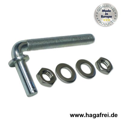 1 Paar Toraufhängungen M12 x 110 mm für Torpfosten 60 mm