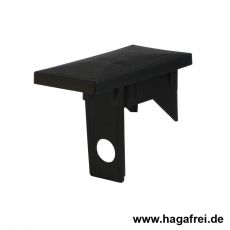 Pfostenkappe schwarz mit Überhang für Rechteckpfosten 60x40 mm mit Abdeckschiene