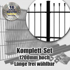 Schmuckzaun Komplett-Set OPTIMA fvz. + schwarz 1200mm