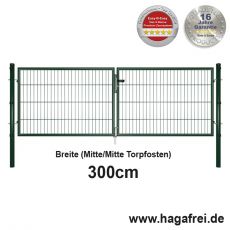 Doppeltor EASY-B-EASY feuerverzinkt + grün 3m Breite