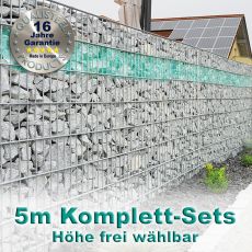 Gabionenzaun-Set 6-5-6 feuerverzinkt 5m