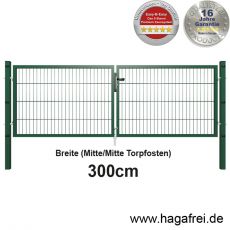 Doppelstab-Doppeltor EASY-B-EASY fvz. +grün 3m Breite