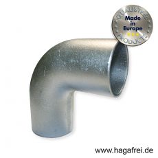 L-Bogen 90° für 60mm Rohre, aus Aluminium