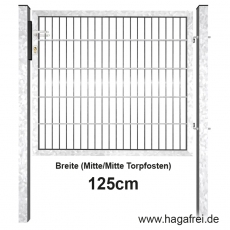 Industrie Doppelstabmatten-Tor feuerverzinkt 1,25m Breite