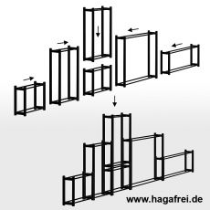 CUBE Multifunktionsregal 100 x 50 x 25 cm schwarz RAL9005