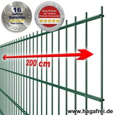 5-Sterne Premium Doppelstab-Zaunmatte EASY-B-EASY fvz. + pulverbeschichtet grün RAL6005