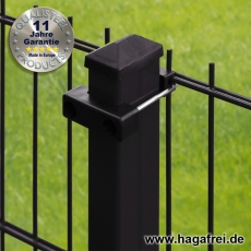 SECURA Doppelstab-Zaunmatte 6-5-6 verzinkt + pulverbeschichtet schwarz RAL9005