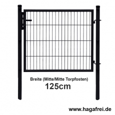 Doppelstab-Tor Simple fvz. + schwarz 1,25m Breite 1,25m Höhe