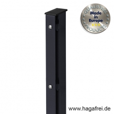 Rechteckpfosten EASY-B-EASY 60 x 40 mm mit Abdeckschiene anthr. RAL7016