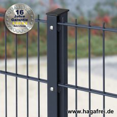 Rechteckpfosten EASY-B-EASY 60 x 40 mm mit Abdeckschiene anthr. RAL7016