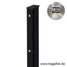 Rechteckpfosten EASY-B-EASY 60 x 40 mm mit Abdeckschiene schwarz RAL9005