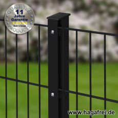 Rechteckpfosten EASY-B-EASY 60 x 40 mm mit Abdeckschiene schwarz RAL9005