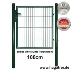 Gartentor EASY-B-EASY feuerverzinkt + grün 1m Breite